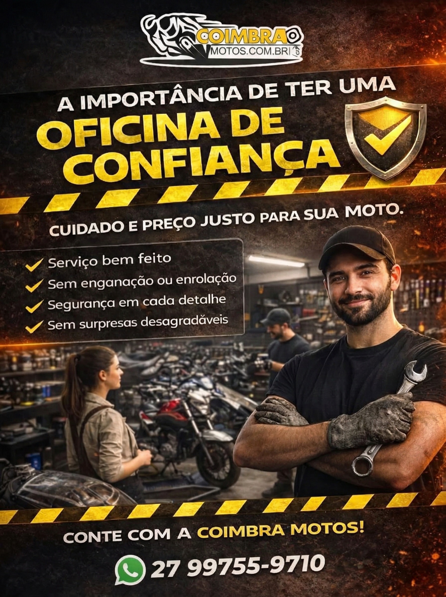 Coimbra Motos - Oficina de confiança com equipe profissional
